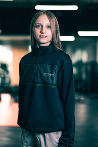 Junior Black/Green 1/4 zip