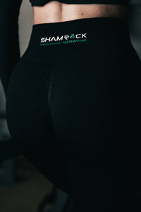 Shamrock Womens Black Scrunch-Bum Leggings Black/Chocolate